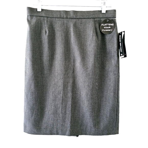 Briggs New York slender fit pencil skirt size 10 gray tweed tummy control NWT - Picture 1 of 9
